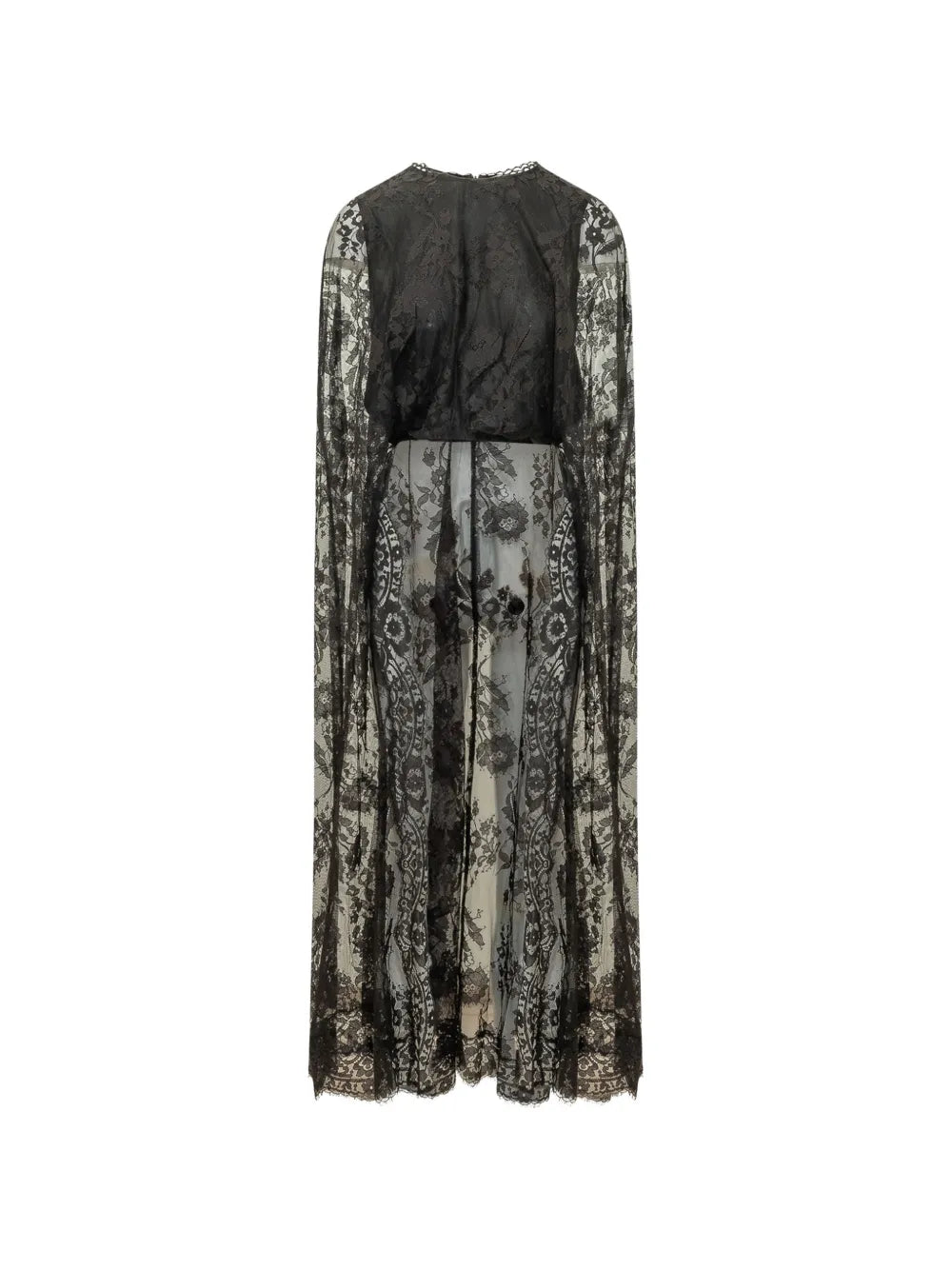 lace-overlay caped top