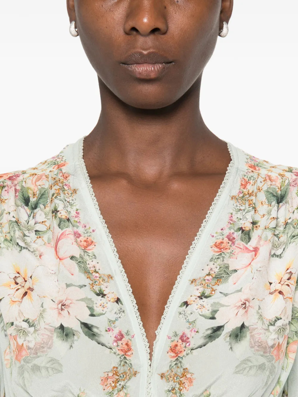 floral-print V-neck maxi dress