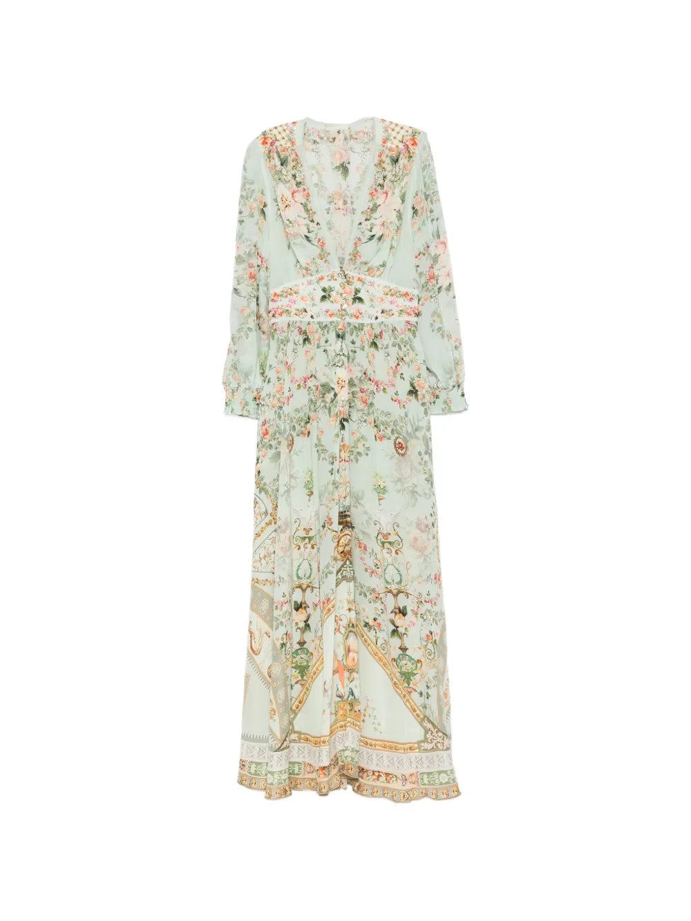 floral-print V-neck maxi dress