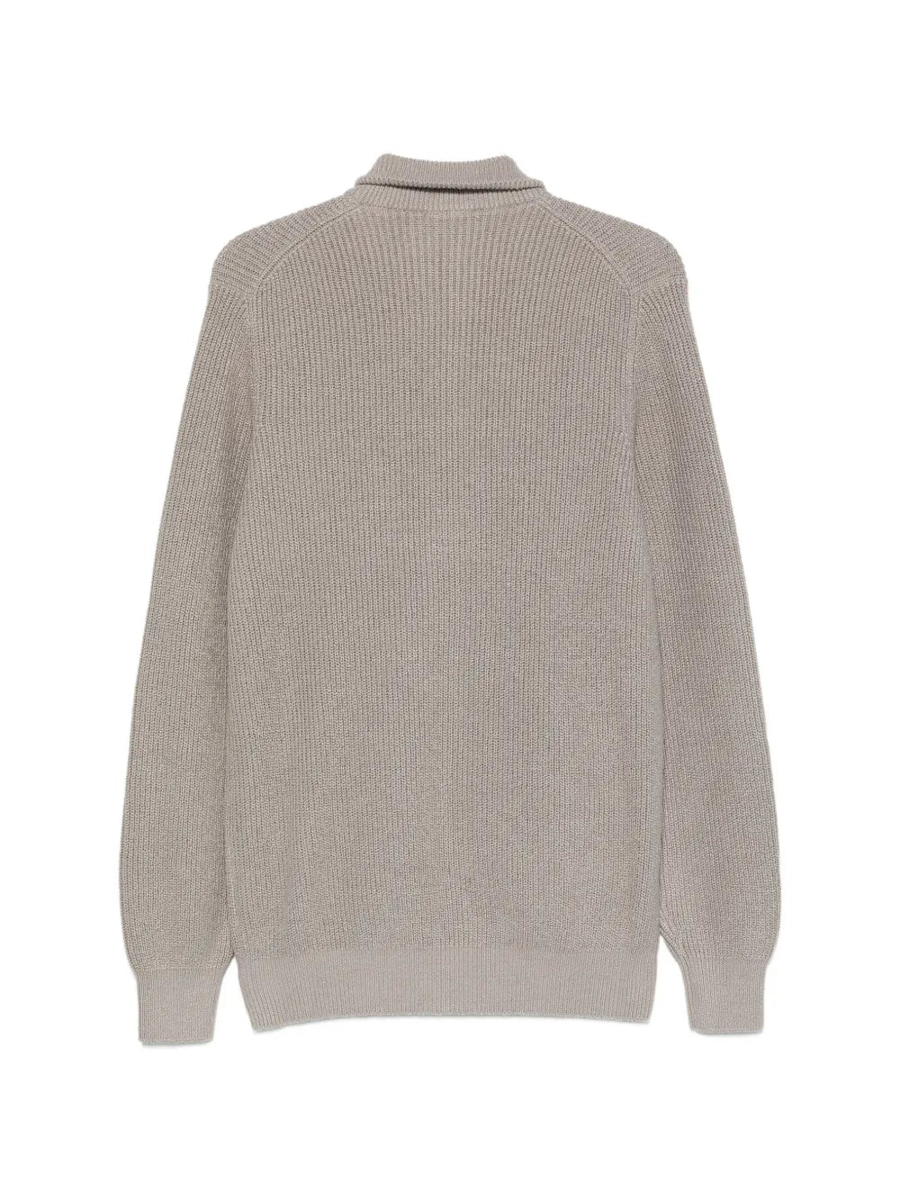 ribbed-knit zip-up cardigan