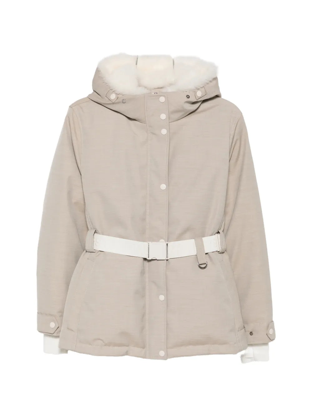 belted hooded coat