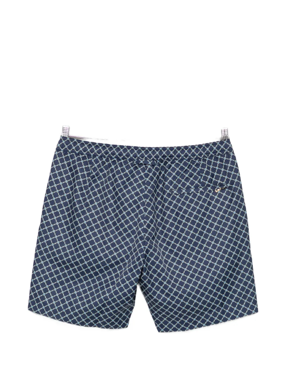 geometric-pattern drawstring swim shorts