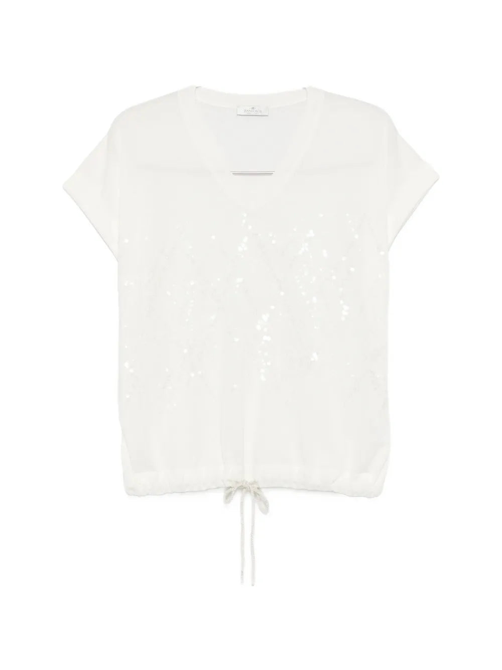 sequin-embellished drawstring T-shirt