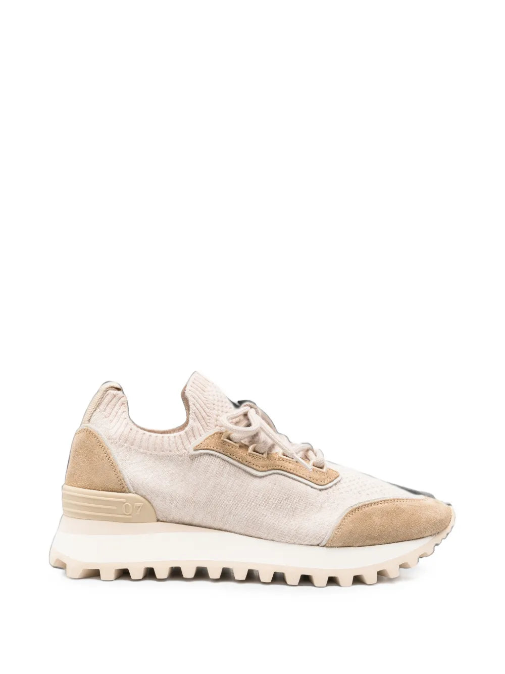 suede-panelled knit sneakers