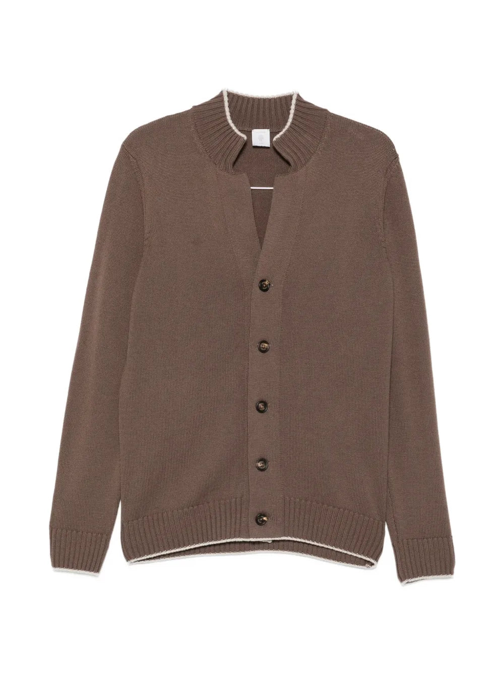 ribbed-trim button-up cardigan