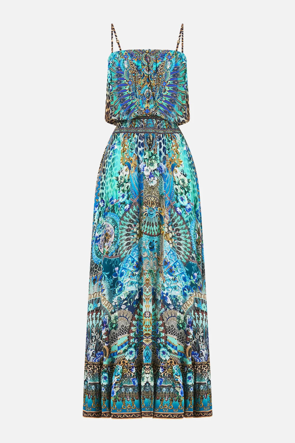 floral-print ruffled dress
