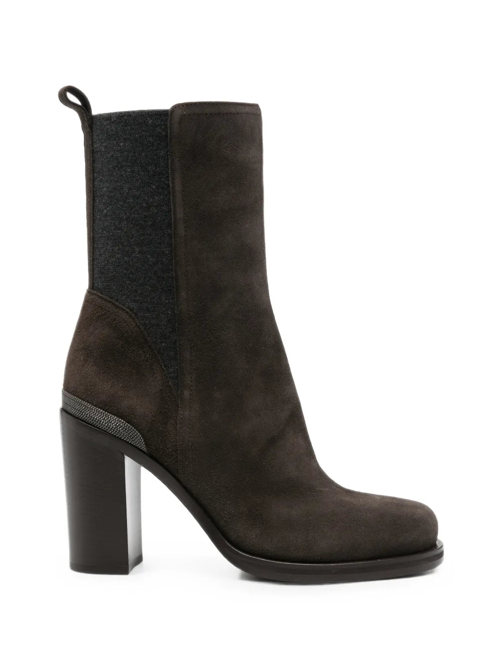 monili-trim suede ankle boots