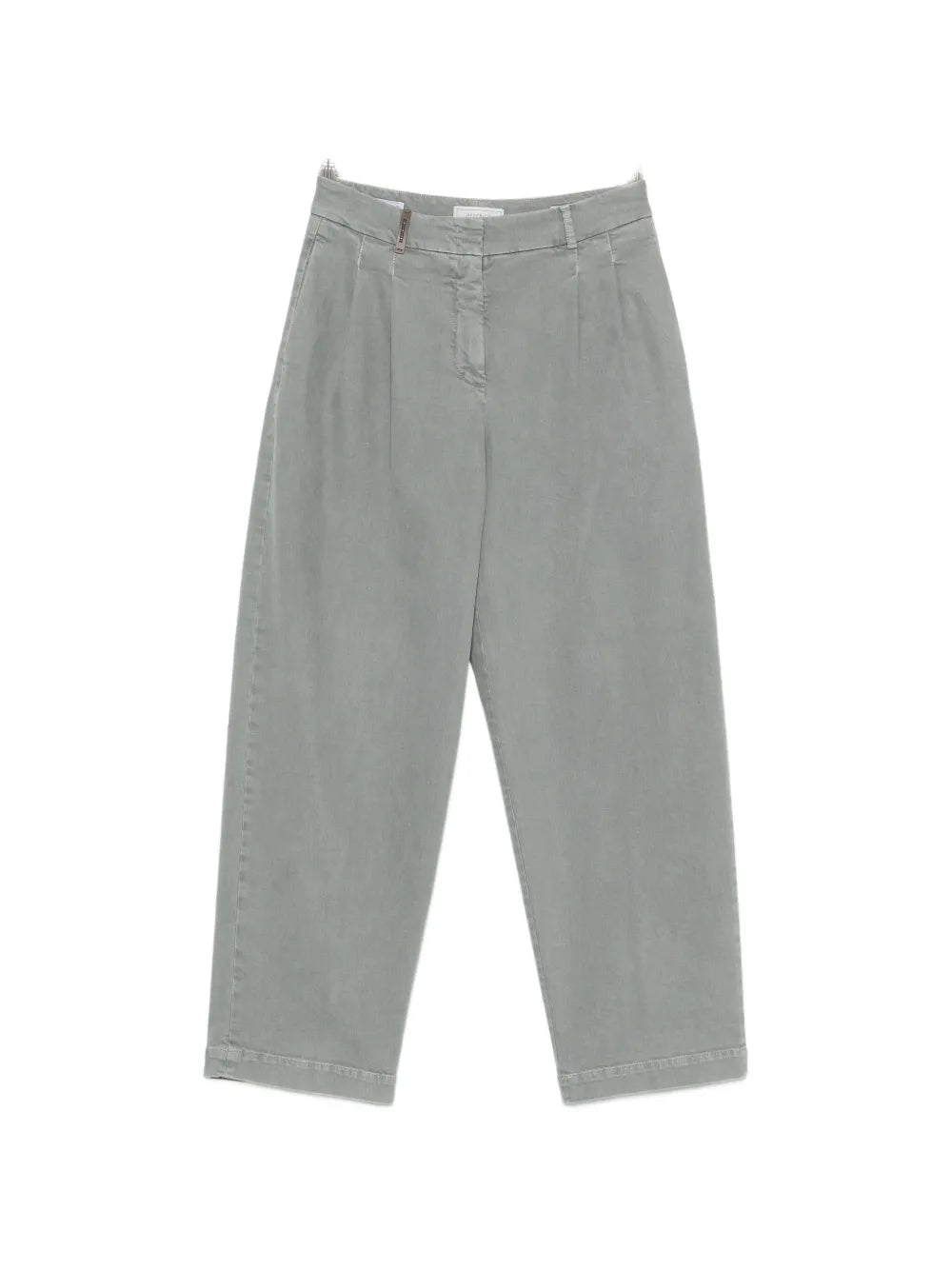 pleated straight-leg jeans