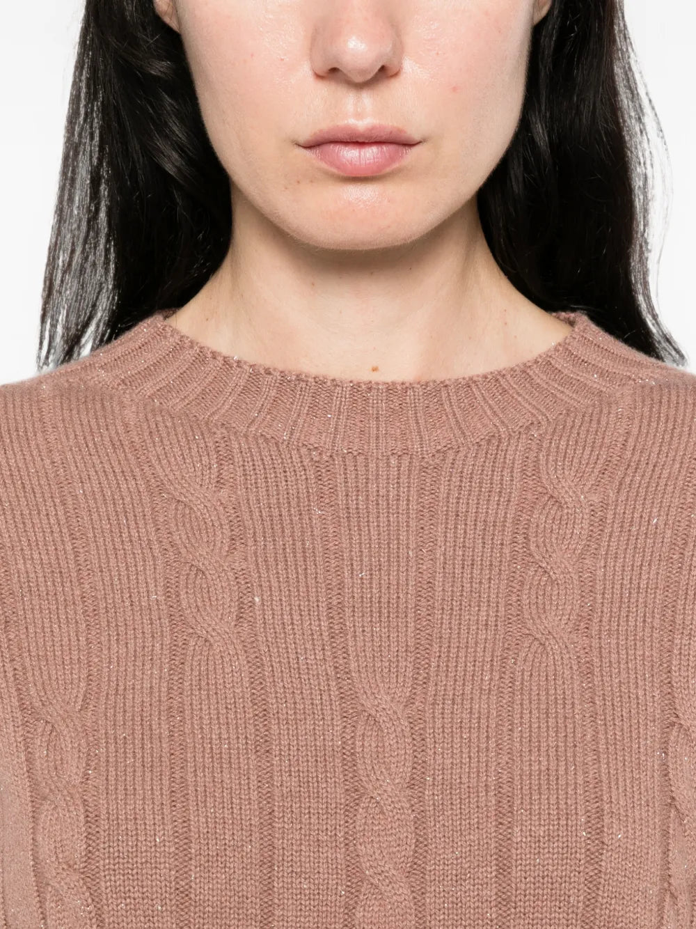cable-knit sequin-embellished sweater