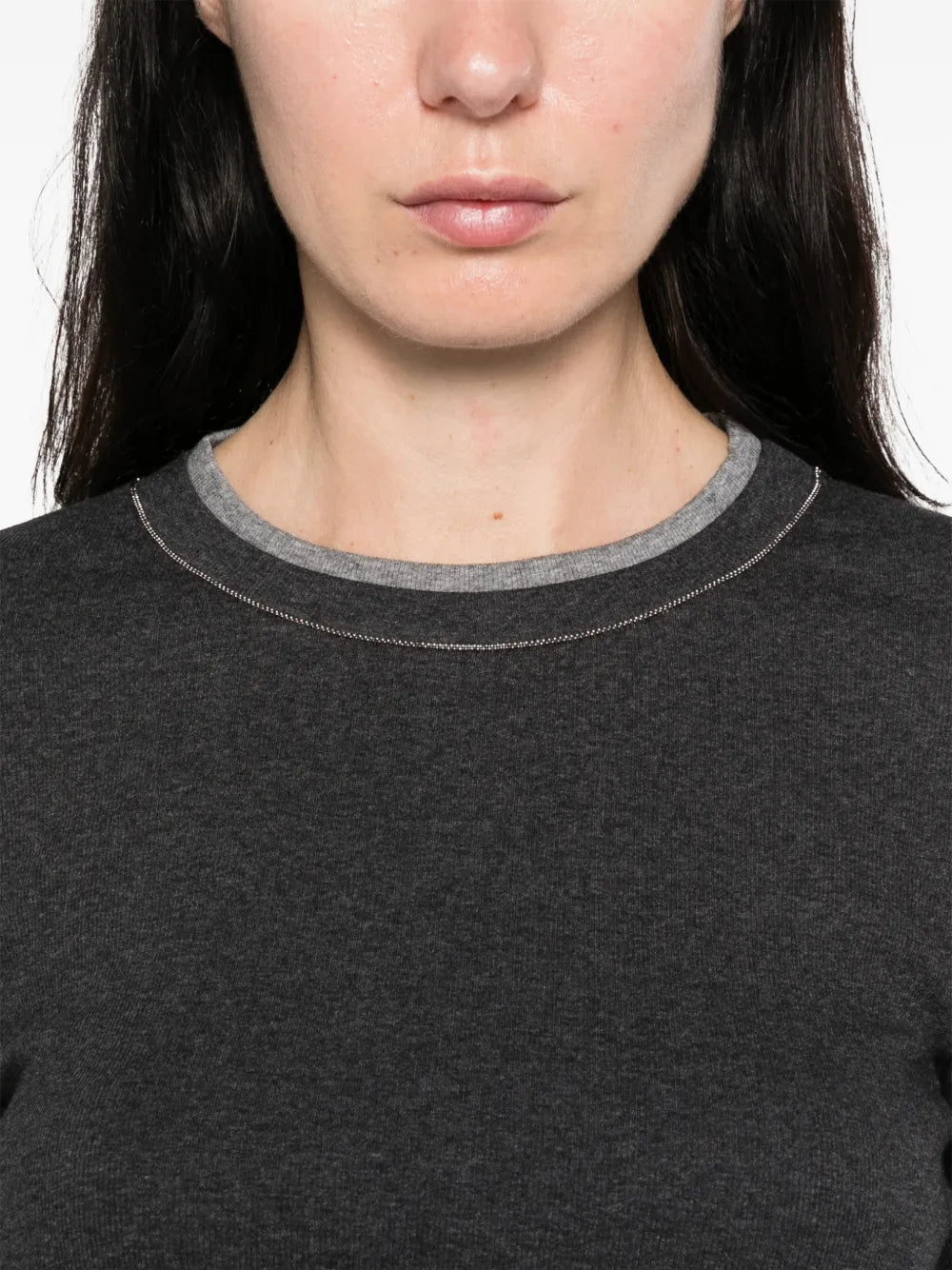 bead-embellished long-sleeve T-shirt