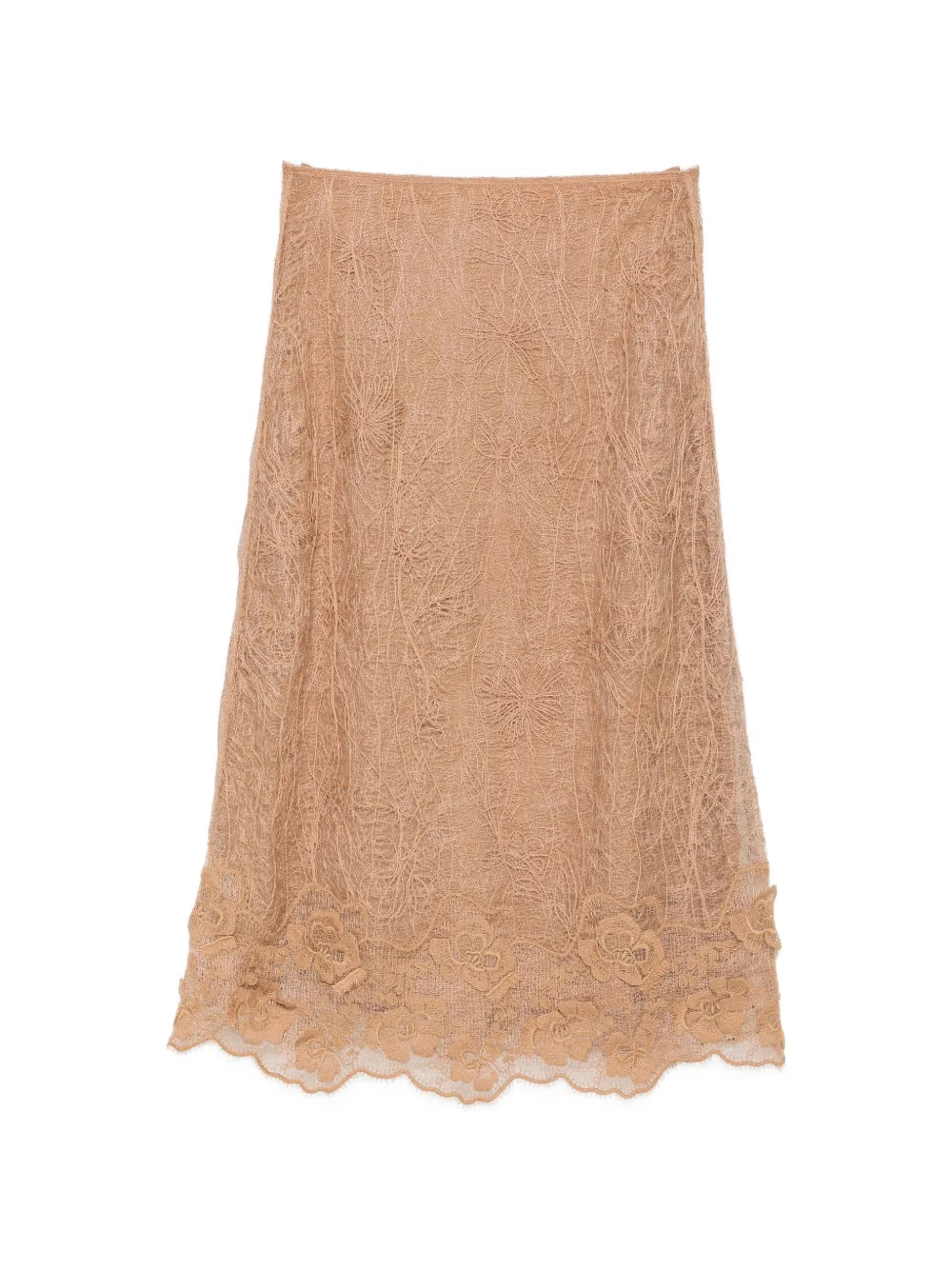 floral-lace midi skirt