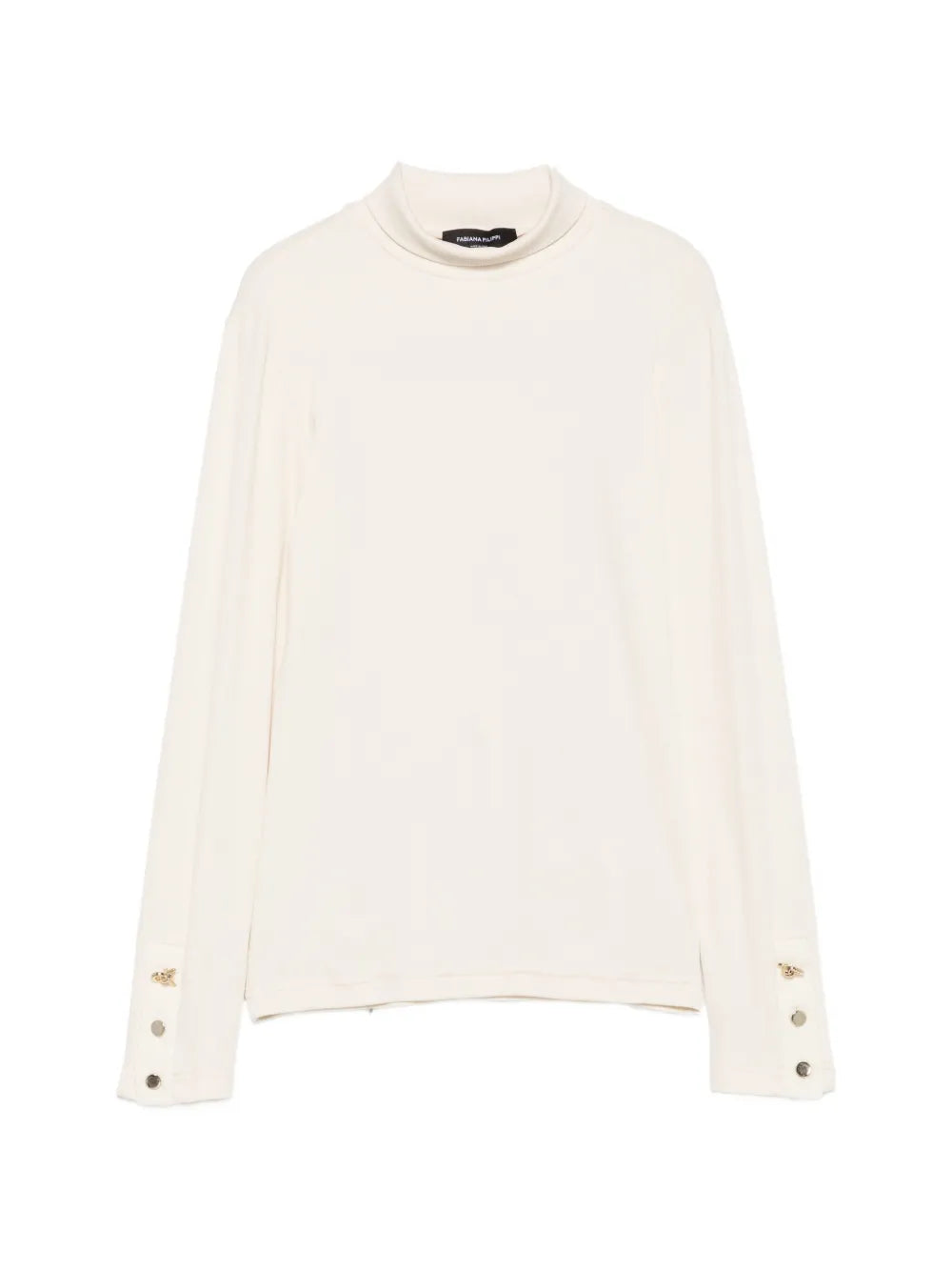 buttoned-cuff roll-neck T-shirt