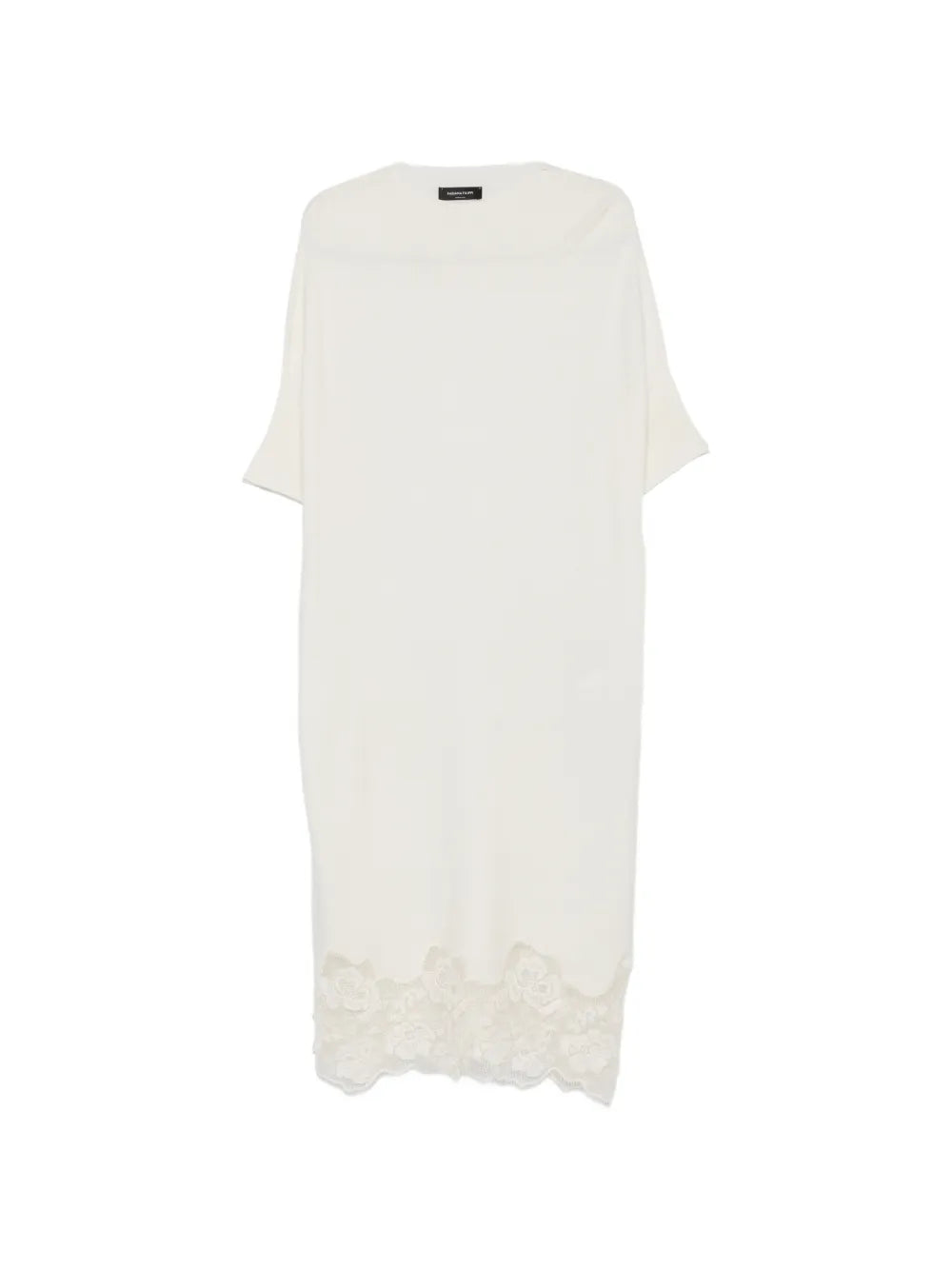 lace-trim midi T-shirt dress