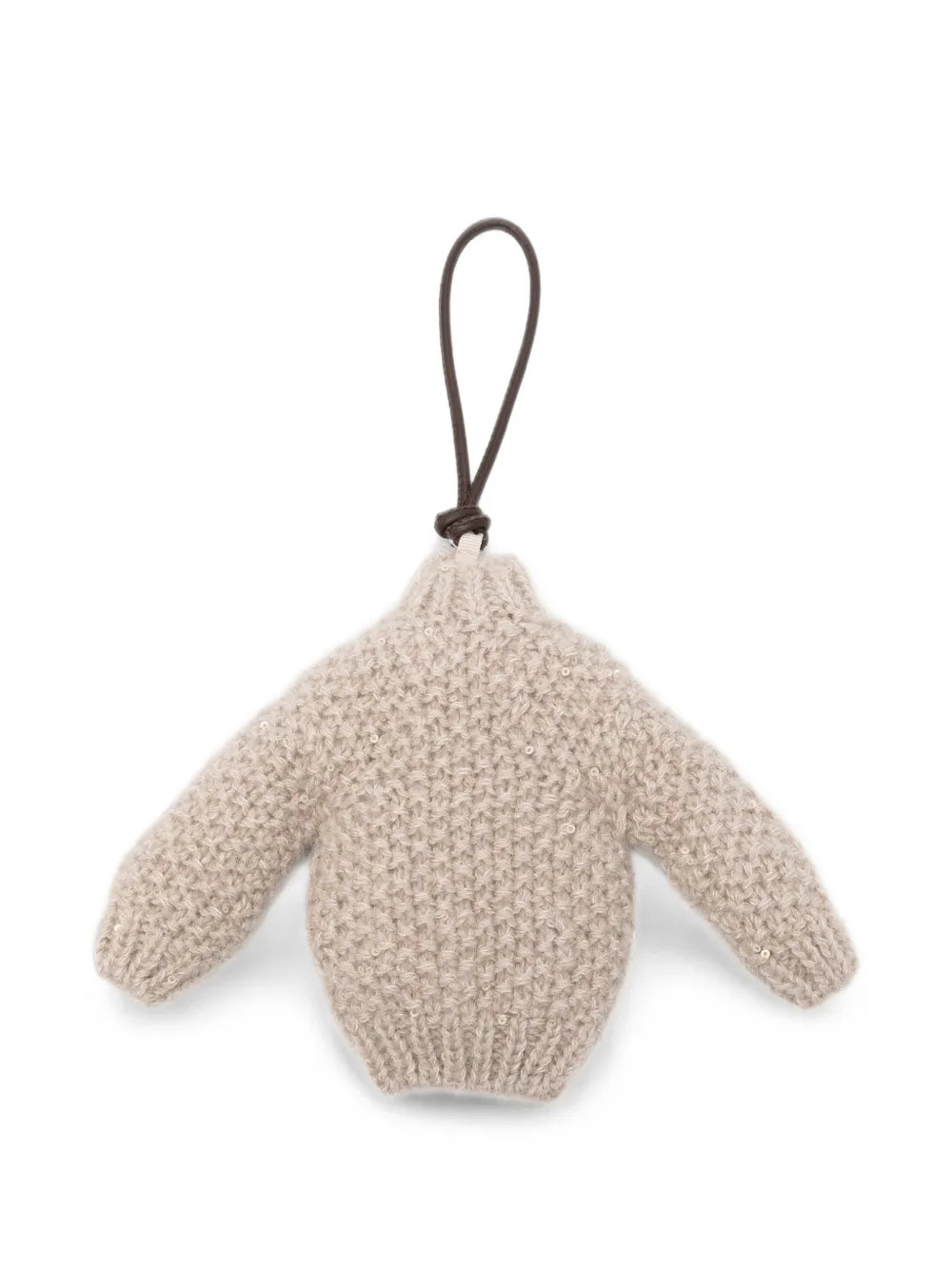 sequin-embellished knitted keyring