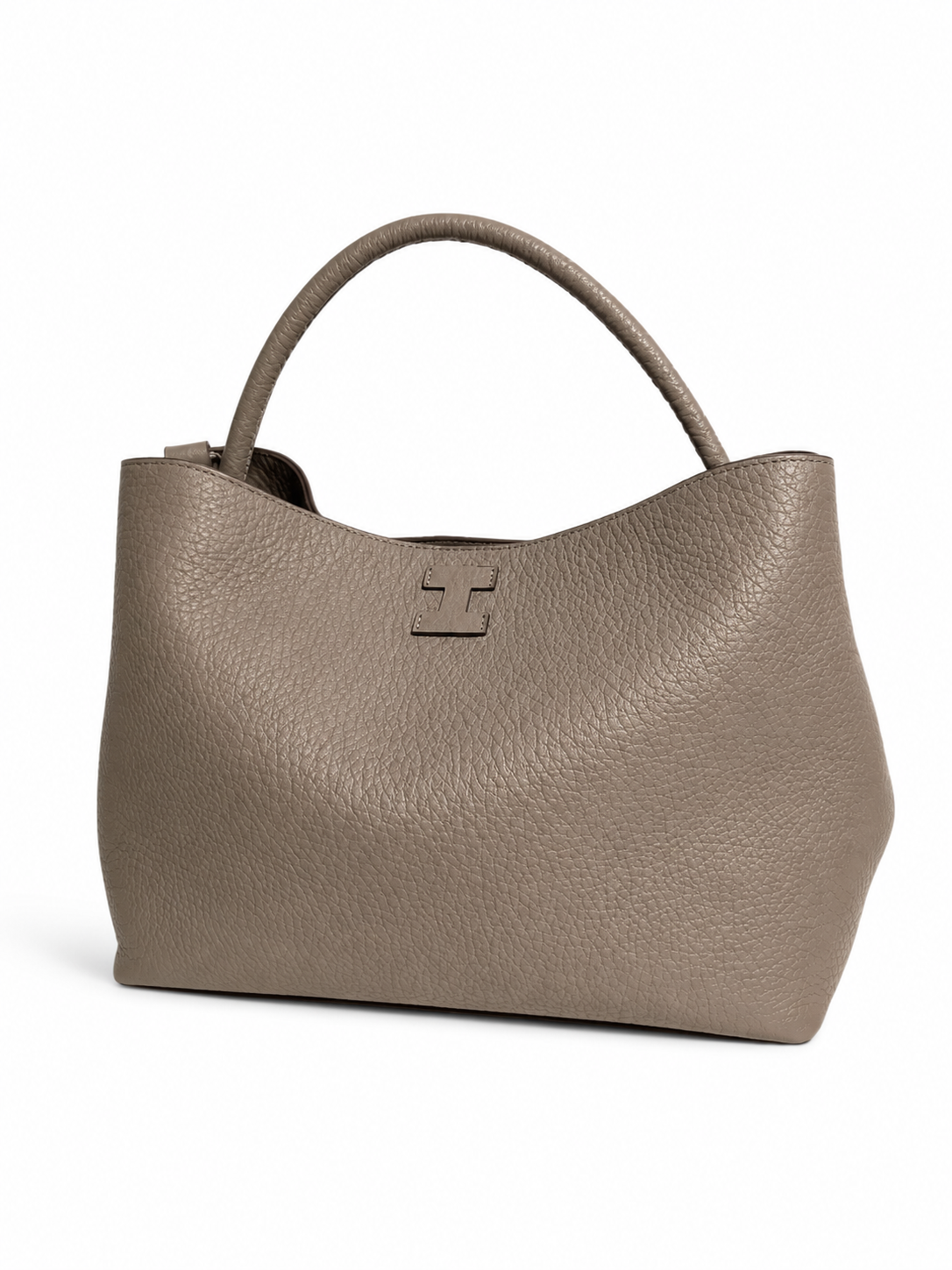 logo-patch pebbled tote bag