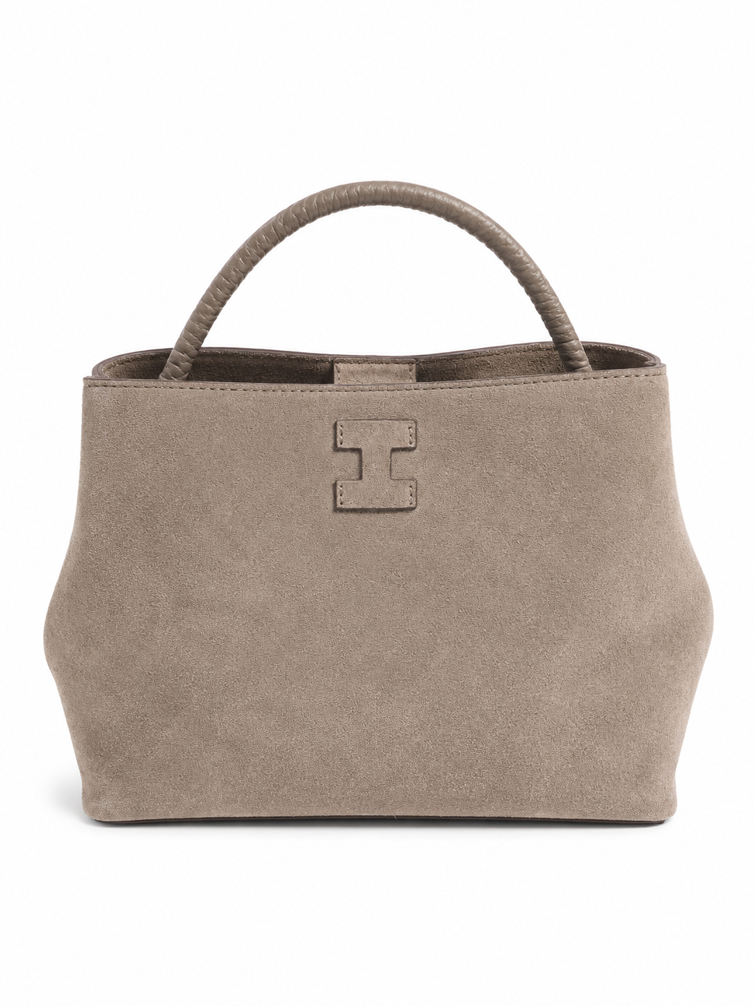 logo-patch suede tote bag