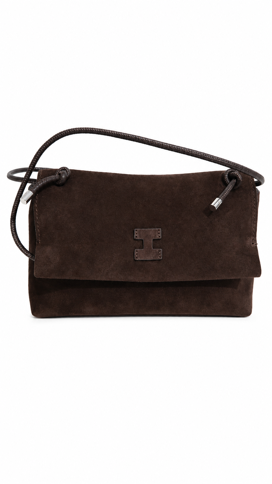 suede logo-patch cross body bag
