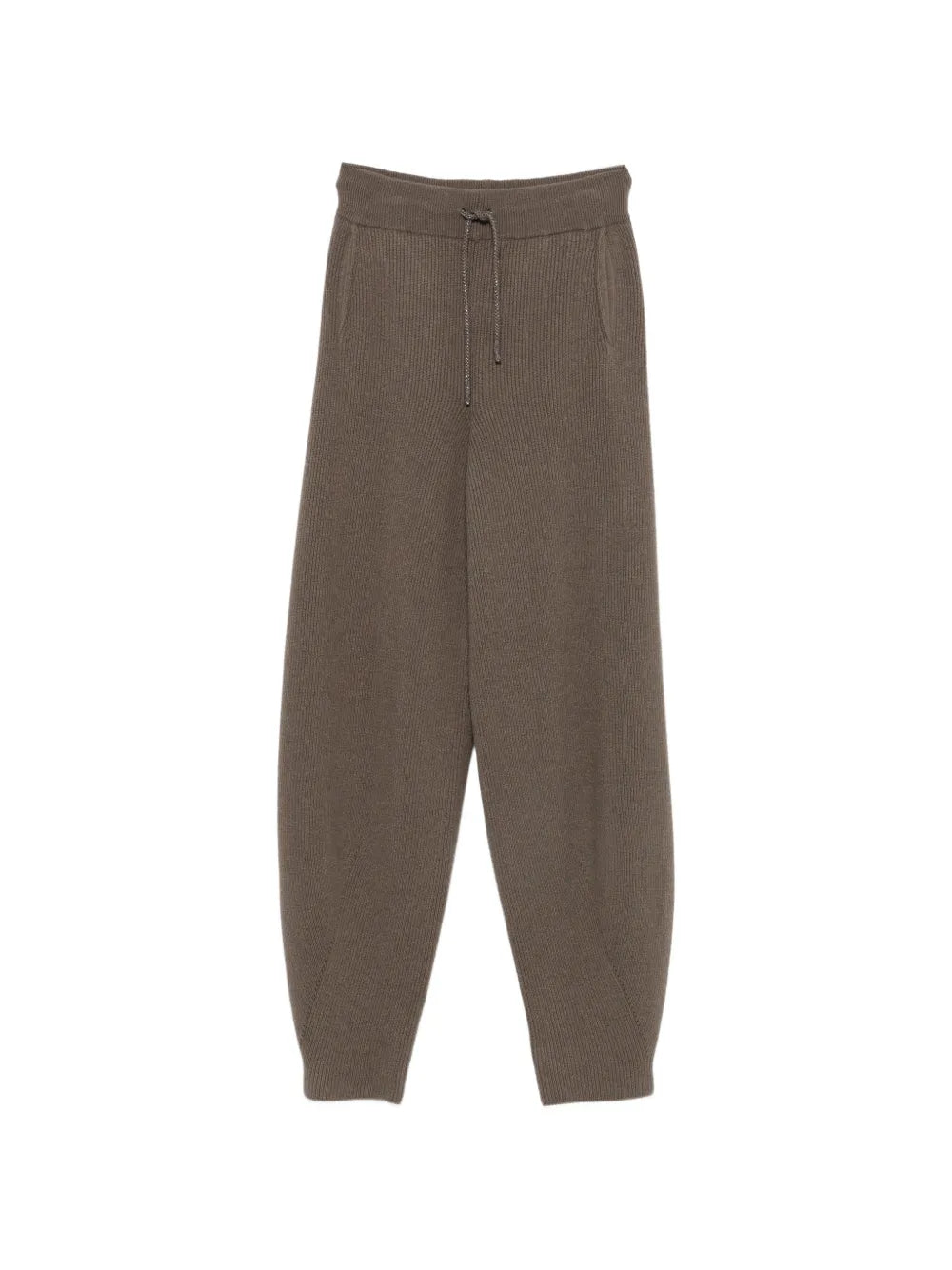 ribbed-knit drawstring track pants