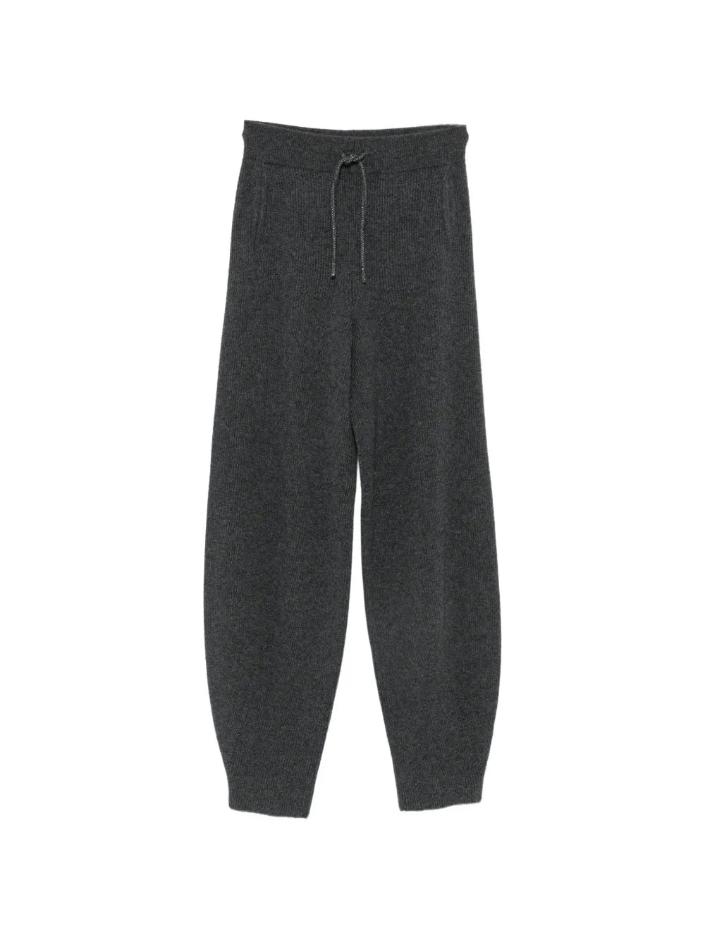 drawstring ribbed-knit track pants