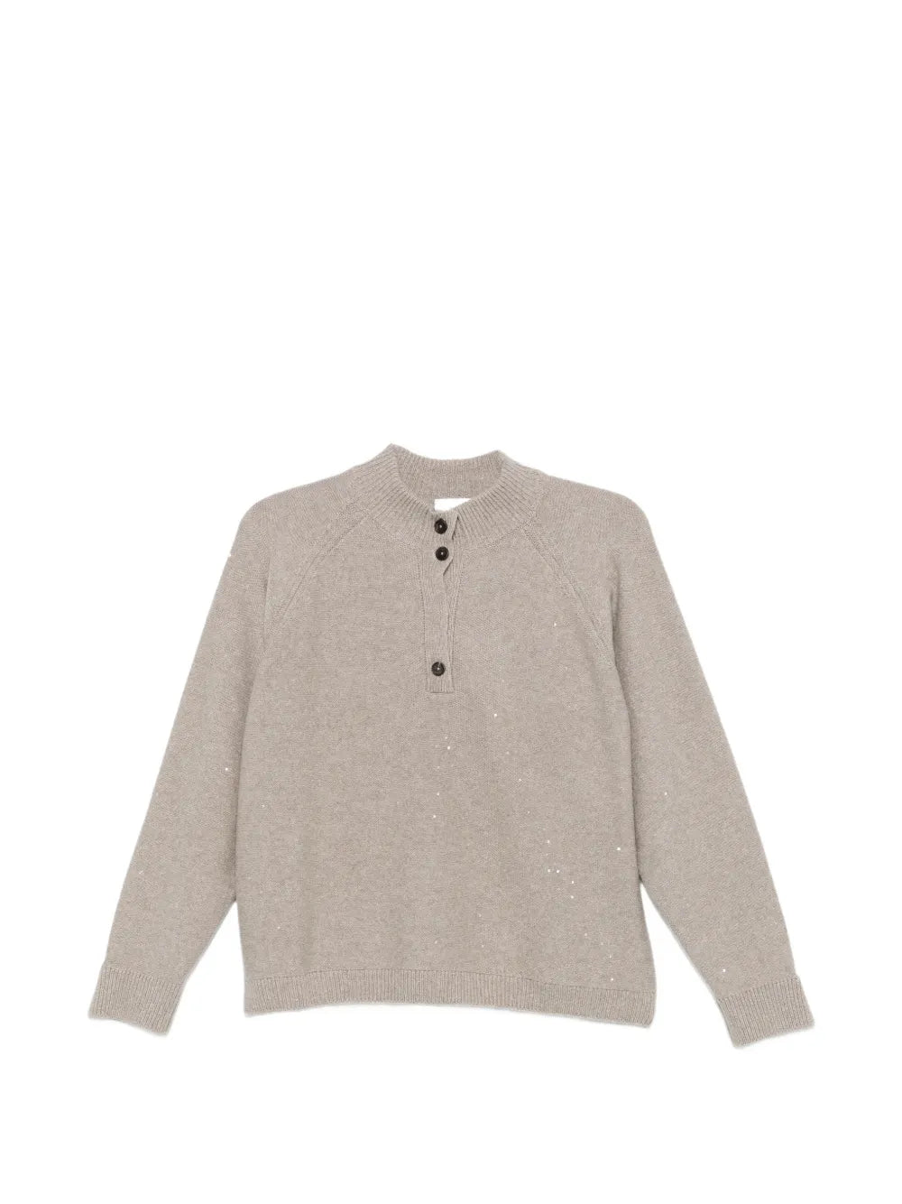 sequin-embellished button-fastening sweater