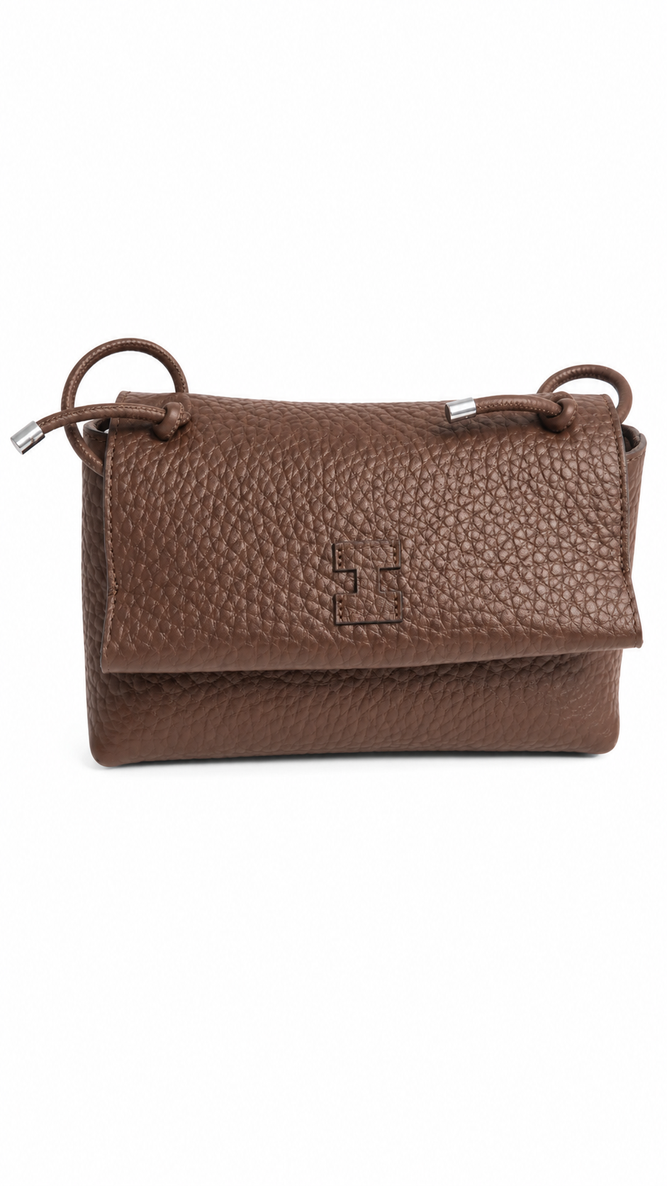 grained leather tote bag