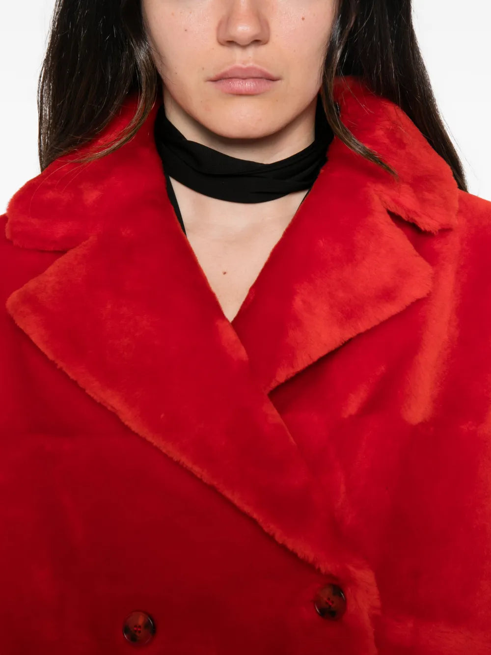 double-breasted shearling jacket