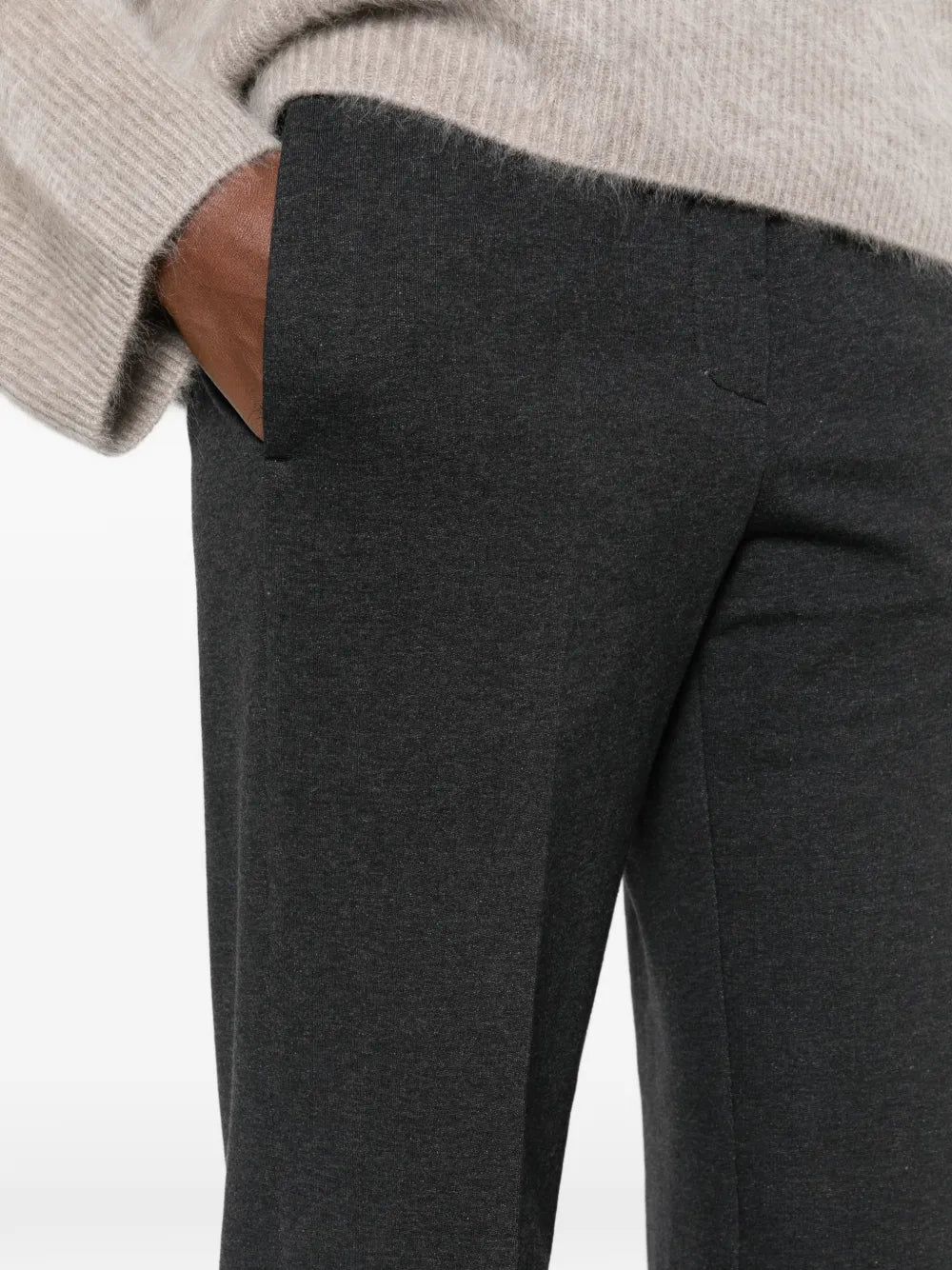 elasticated-waist wide-leg trousers