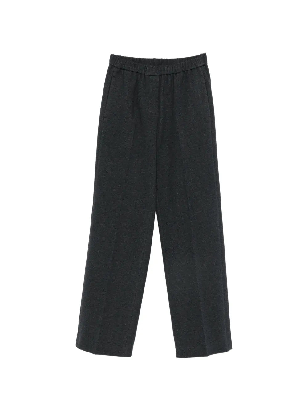 elasticated-waist wide-leg trousers
