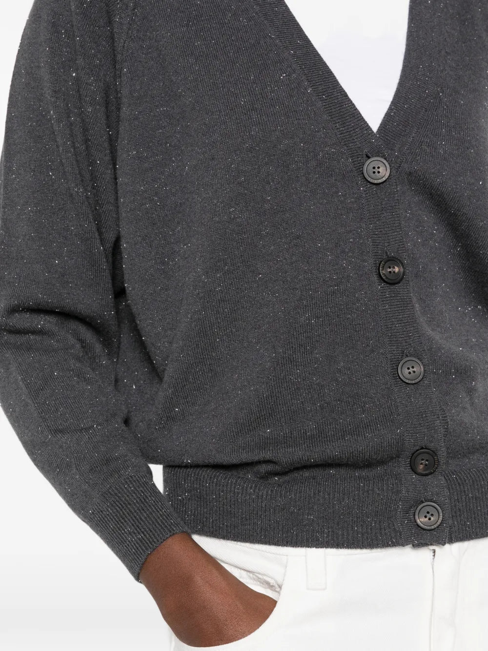 flecked V-neck cardigan