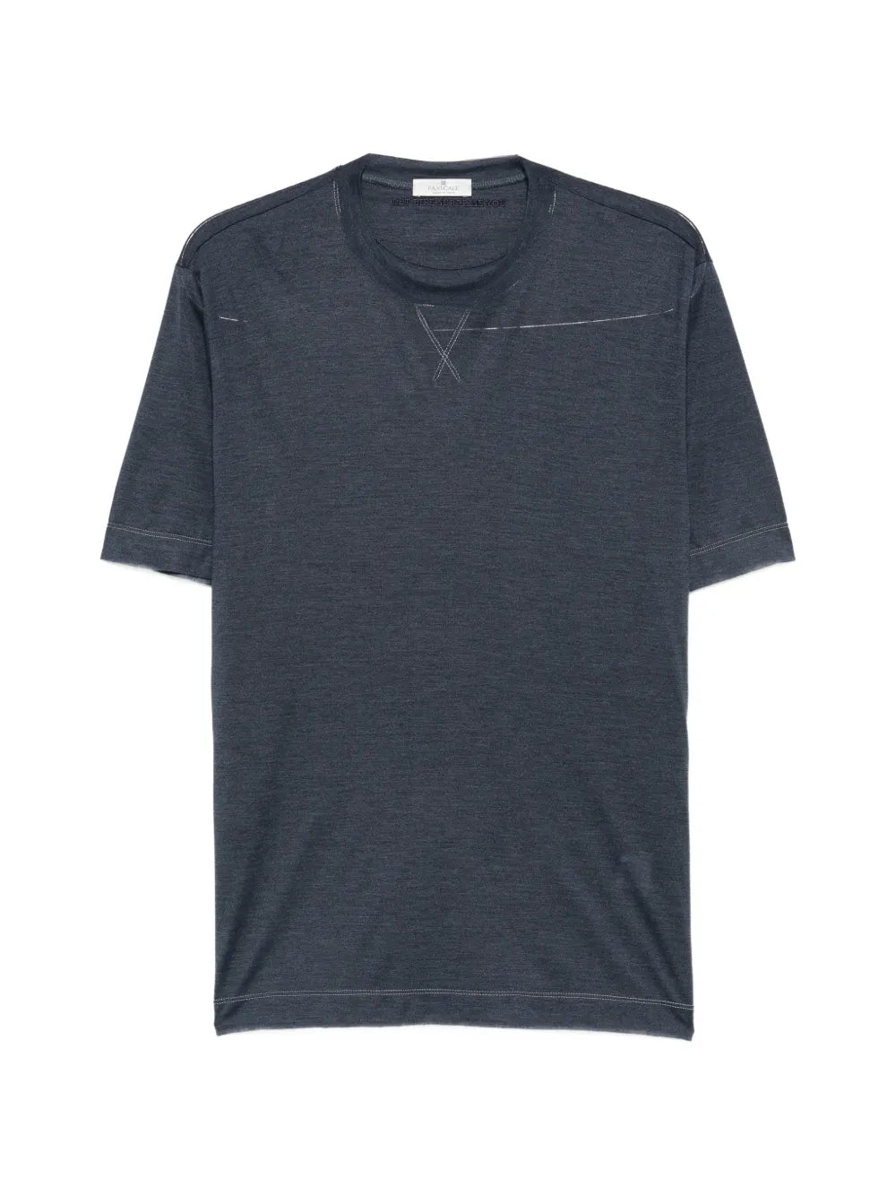 cross-stitch detail round-neck T-shirt