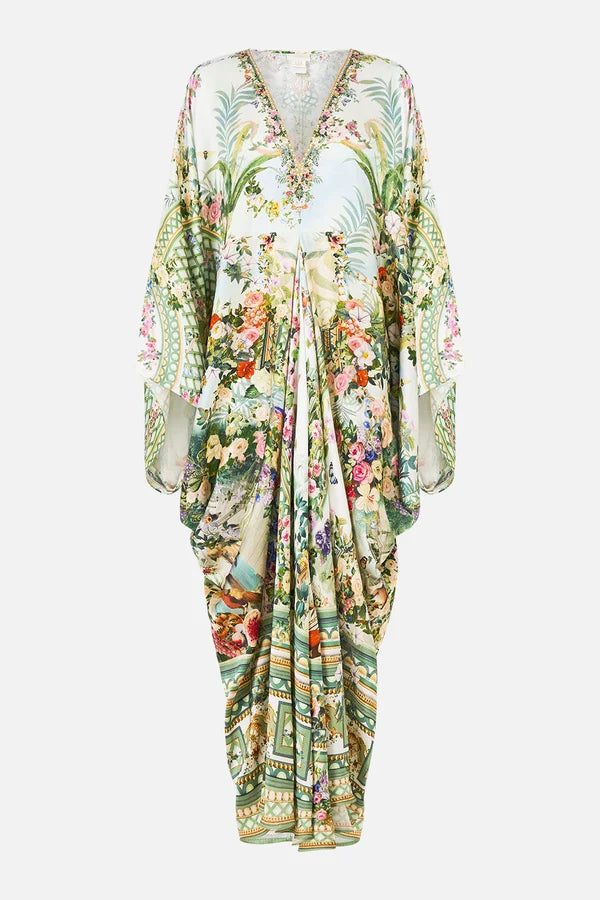 floral-print crystal-embellished dress