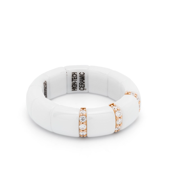 anillo en oro rosa de 18kt con diamantes 