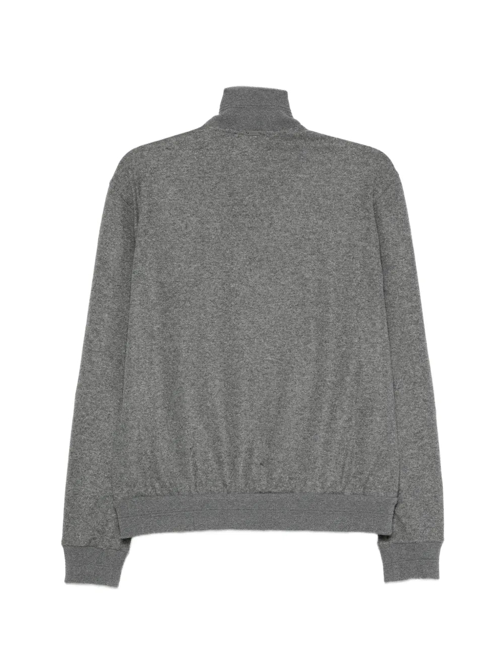zip-up high-neck cardigan