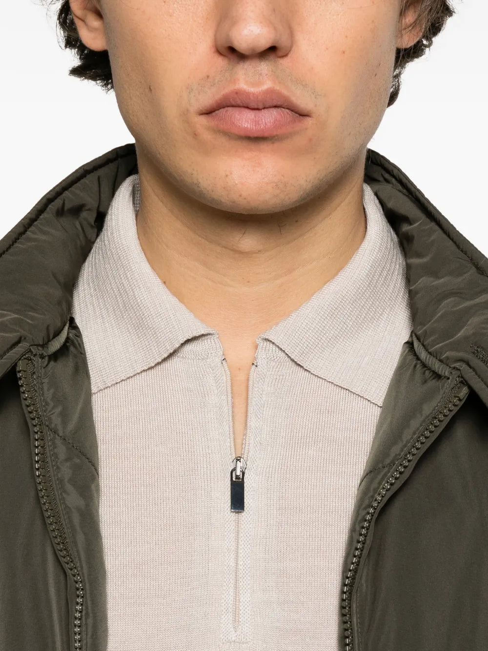 quarter-zip polo-collar polo shirt