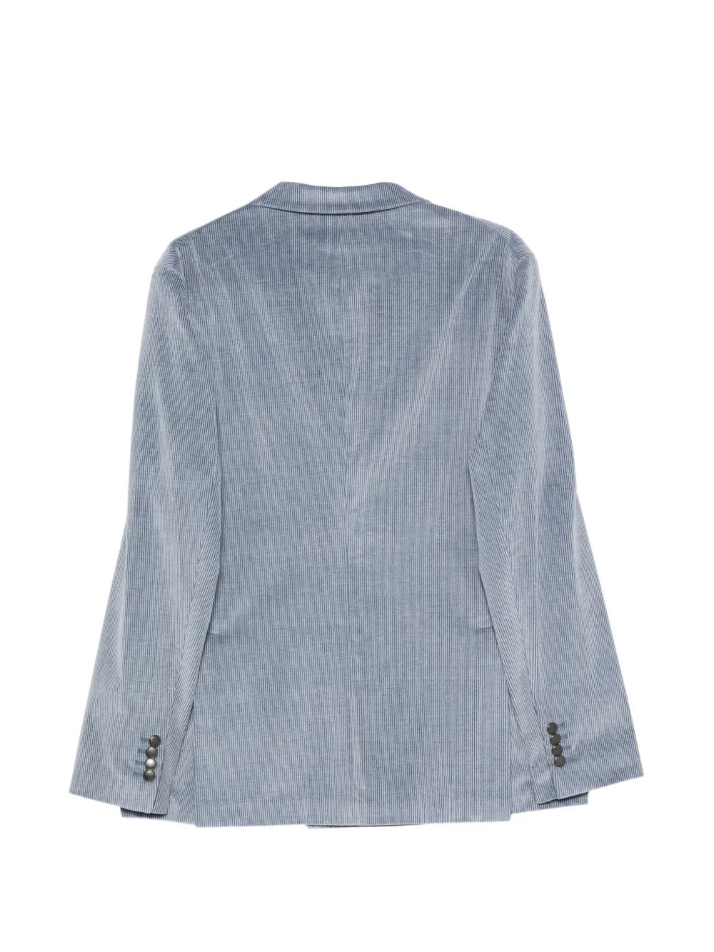 double-breasted corduroy-texture blazer