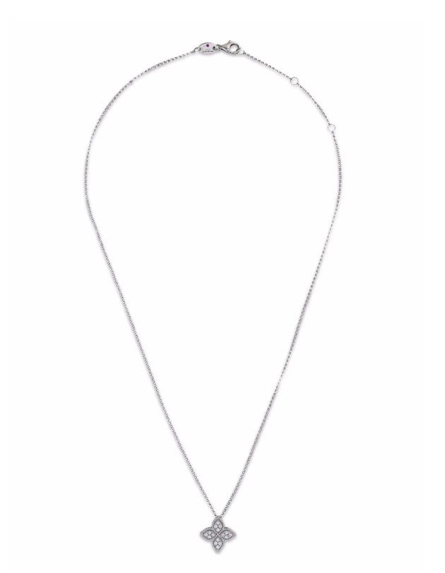 collar Princess Flower en oro blanco de 18kt con diamantes 