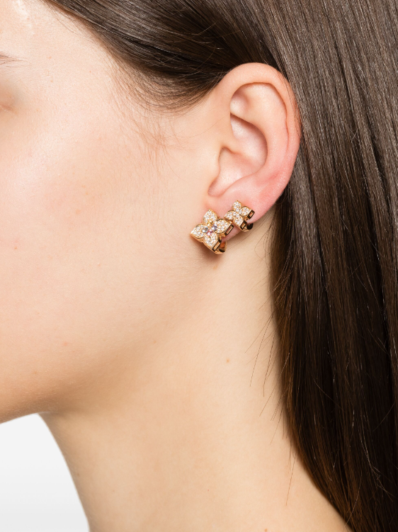 Pendientes multipiedra Princesa Veneciana en oro rosa de 18 quilates 