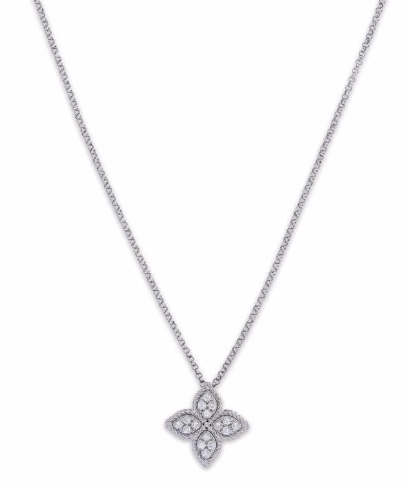 collar Princess Flower en oro blanco de 18kt con diamantes 