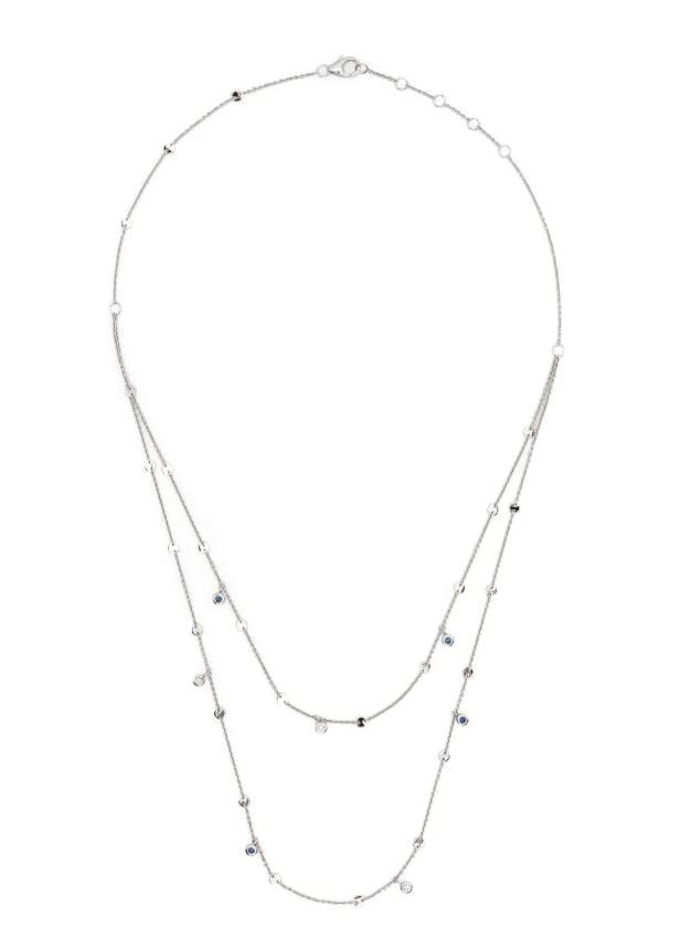 Collar de diamantes en capas de oro blanco de 18 kt 