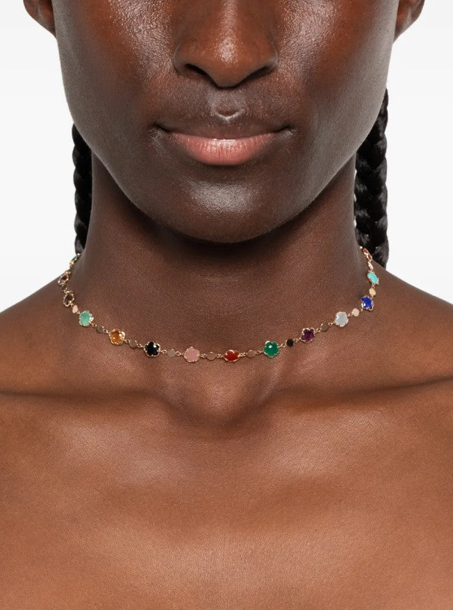 18kt rose gold Figlia Dei Fiori multi-stone necklace