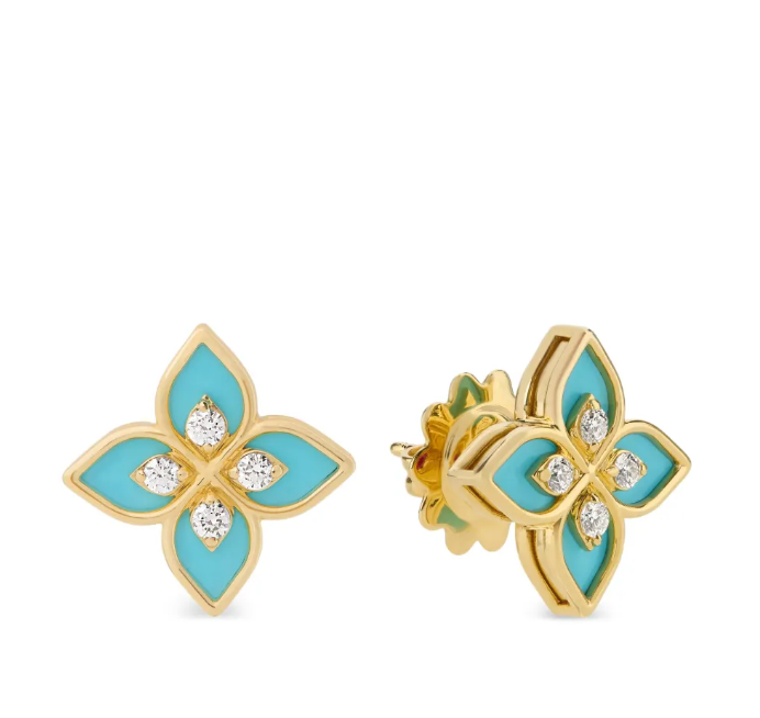 18kt yellow gold diamonds earrings