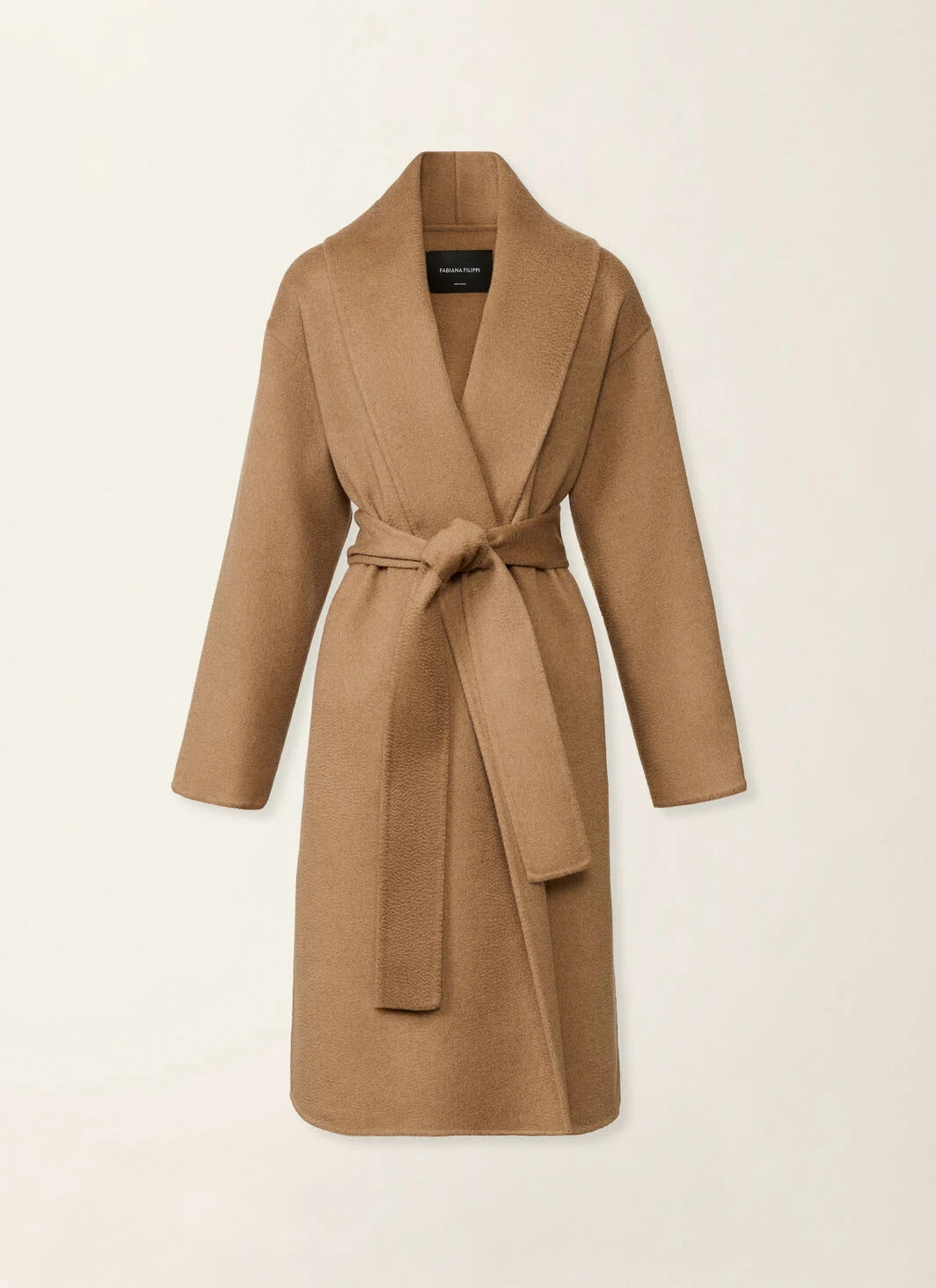belted shawl-collar coat