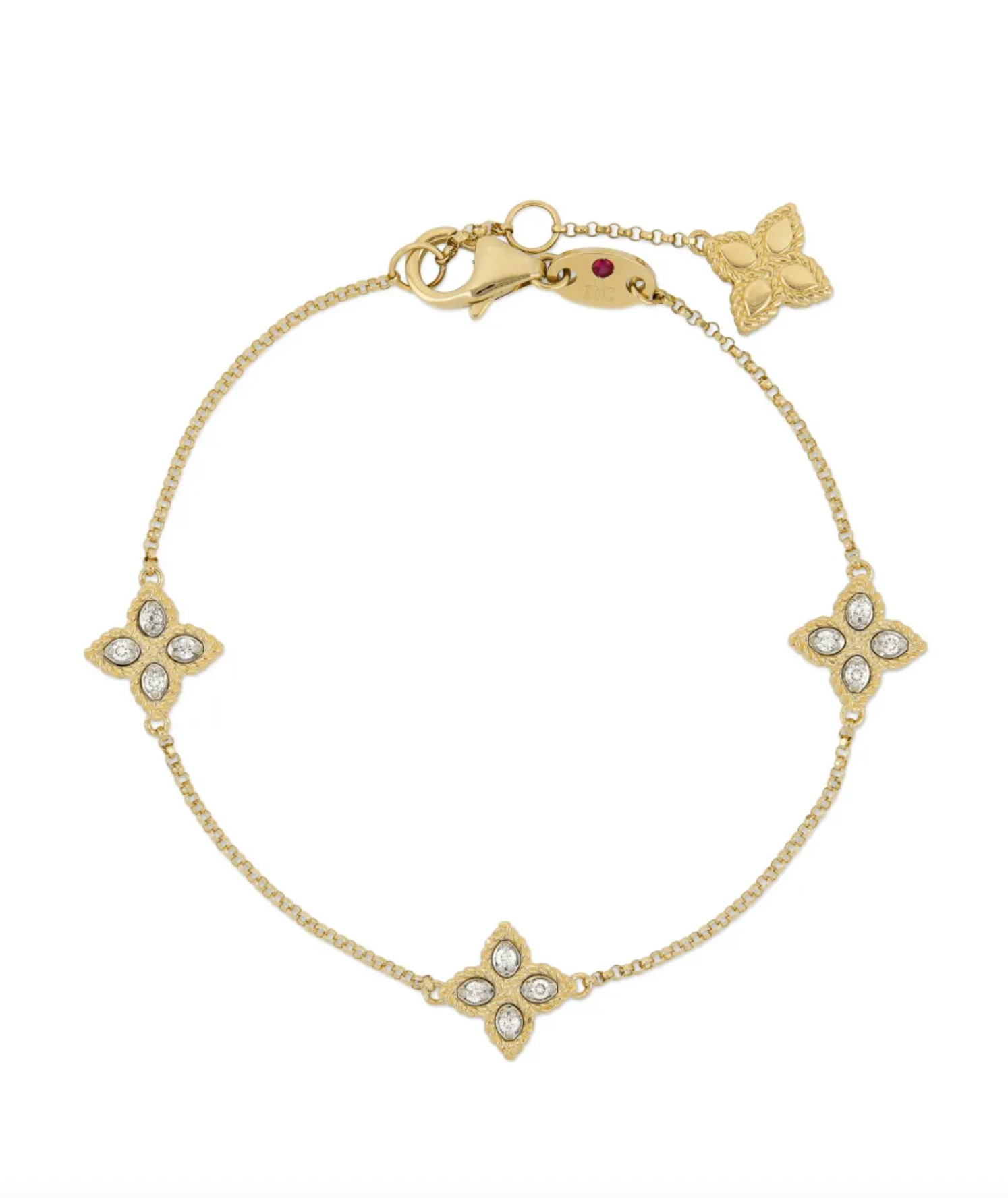 18kt yellow gold Princess Flower diamond bracelet