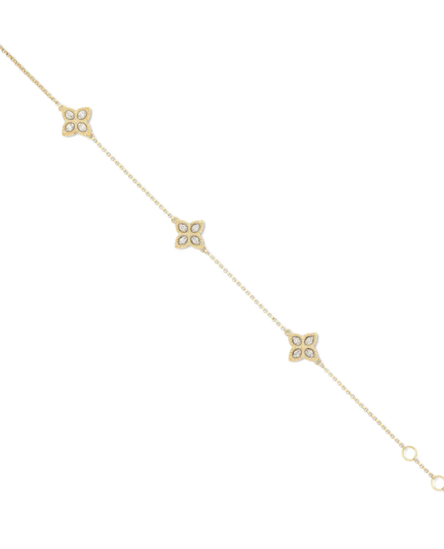 18kt yellow gold Princess Flower diamond bracelet