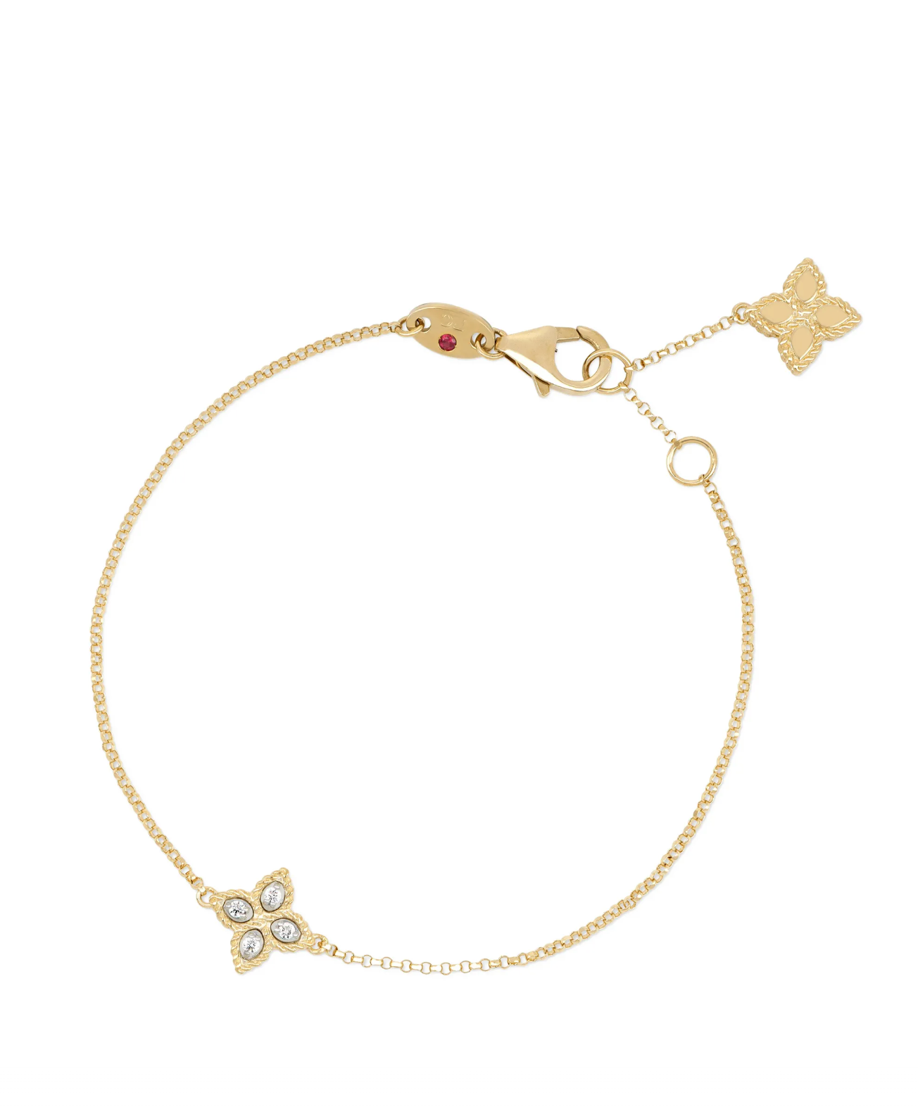 18kt yellow gold Princess Flower diamond bracelet