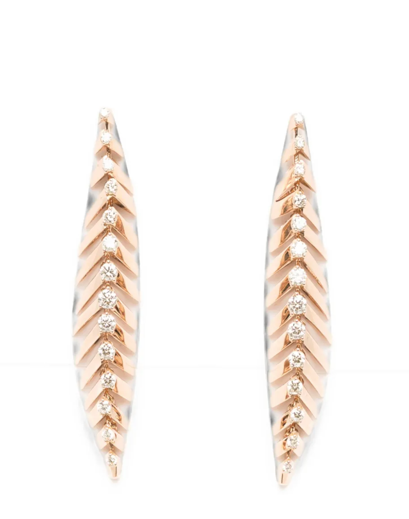 twisted-design diamond drop earrings