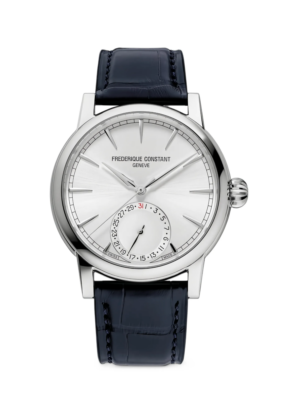 Classic croc-effect leather 40mm watch