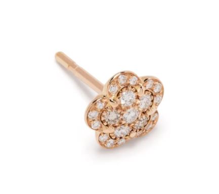 aretes Dei Fiori en oro rosa de 18kt con diamantes