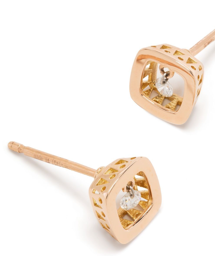 Серьги-гвоздики Vega с бриллиантами из 18-каратного розового золота 