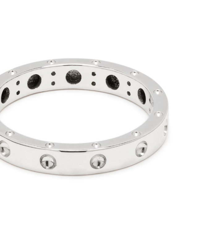 anillo Pois Moi en oro blanco de 18kt con banda fina 